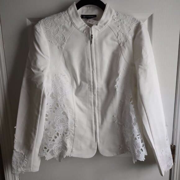 INC stretch cotton blazer with lace - WHBM jackets style - shapely - NWT - Picture 5 of 13